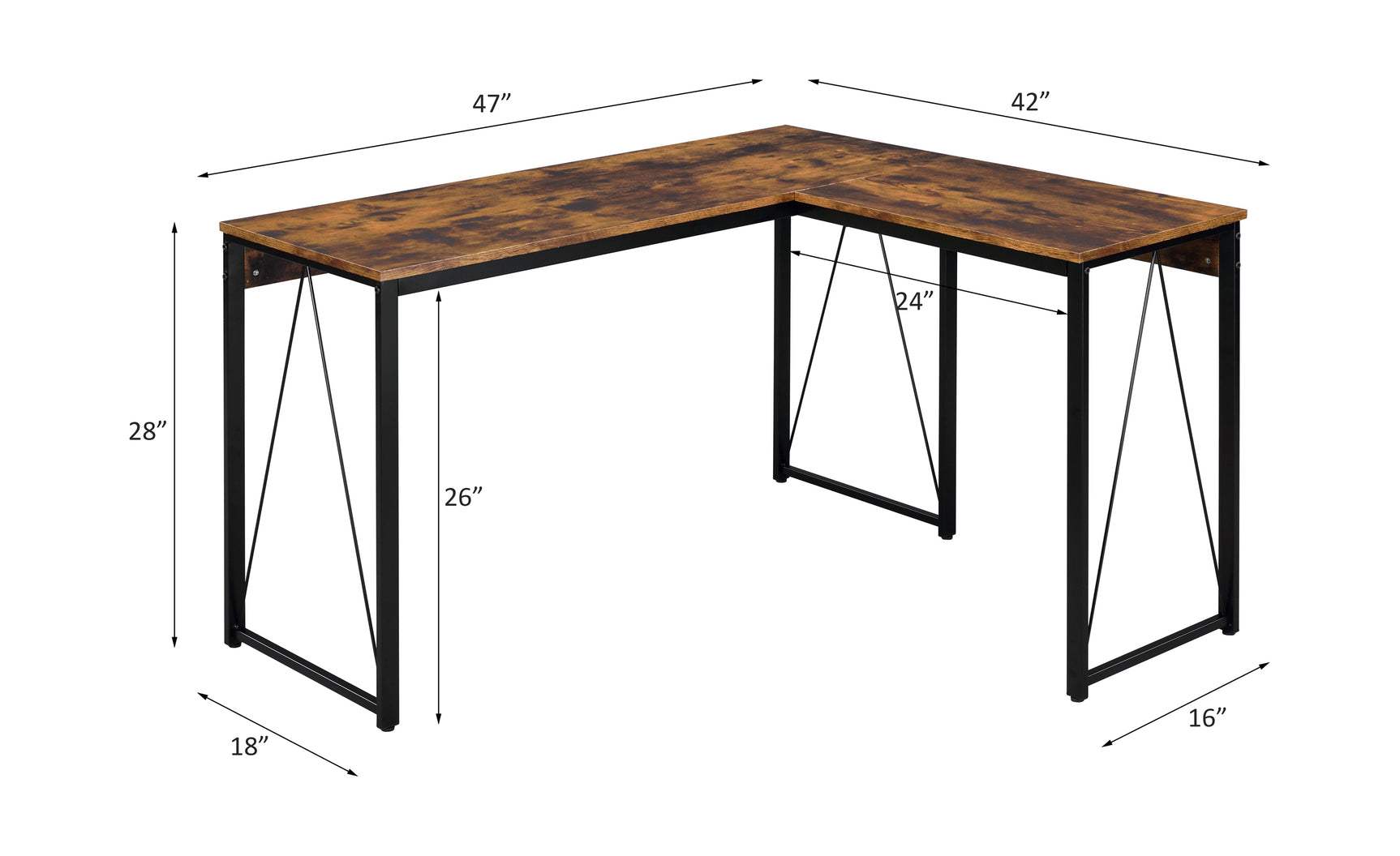 Zetri Weathered Oak/Black Writing Desk - Ornate Home