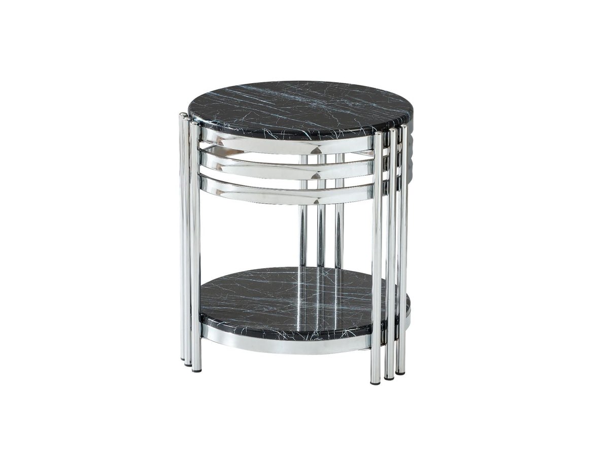 Zeus 336 Black/Silver End Table - Ornate Home