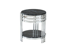 Zeus 336 Black/Silver End Table - Ornate Home