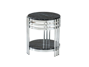Zeus 336 Black/Silver End Table - Ornate Home