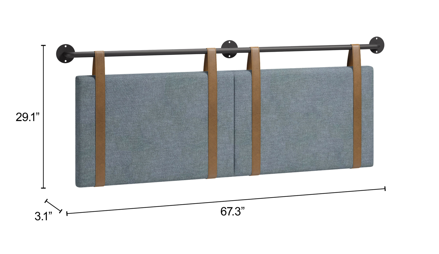 Zeva Gray Floating Queen Headboard - Ornate Home