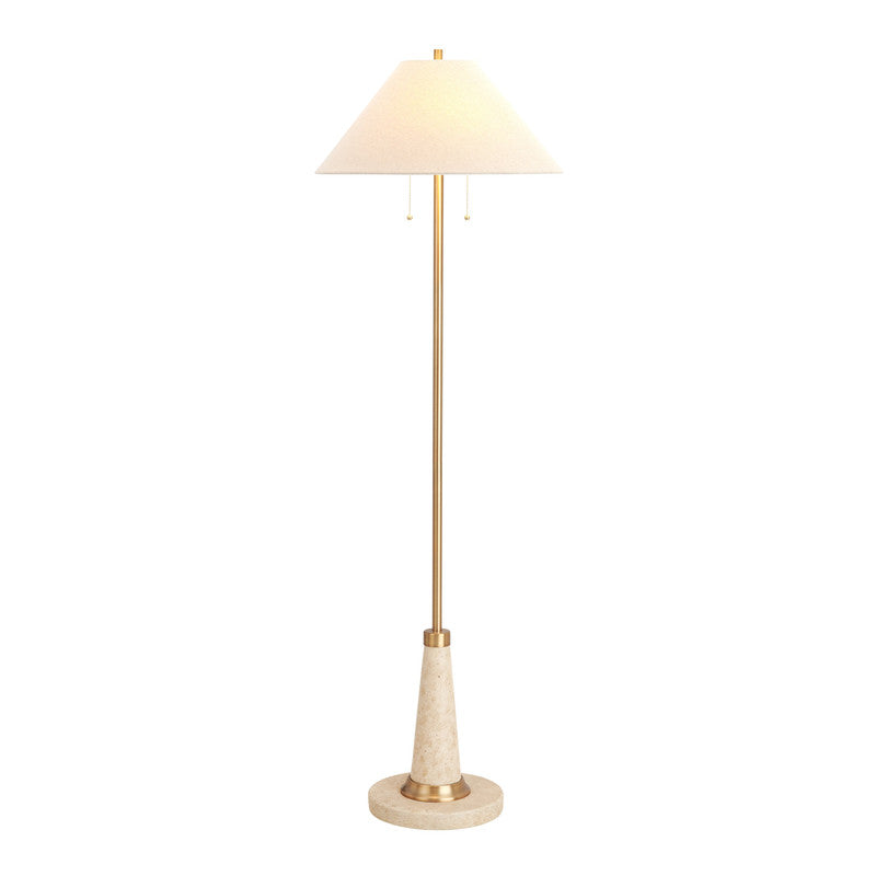Zeva Tan/Gold Floor Lamp - Ornate Home