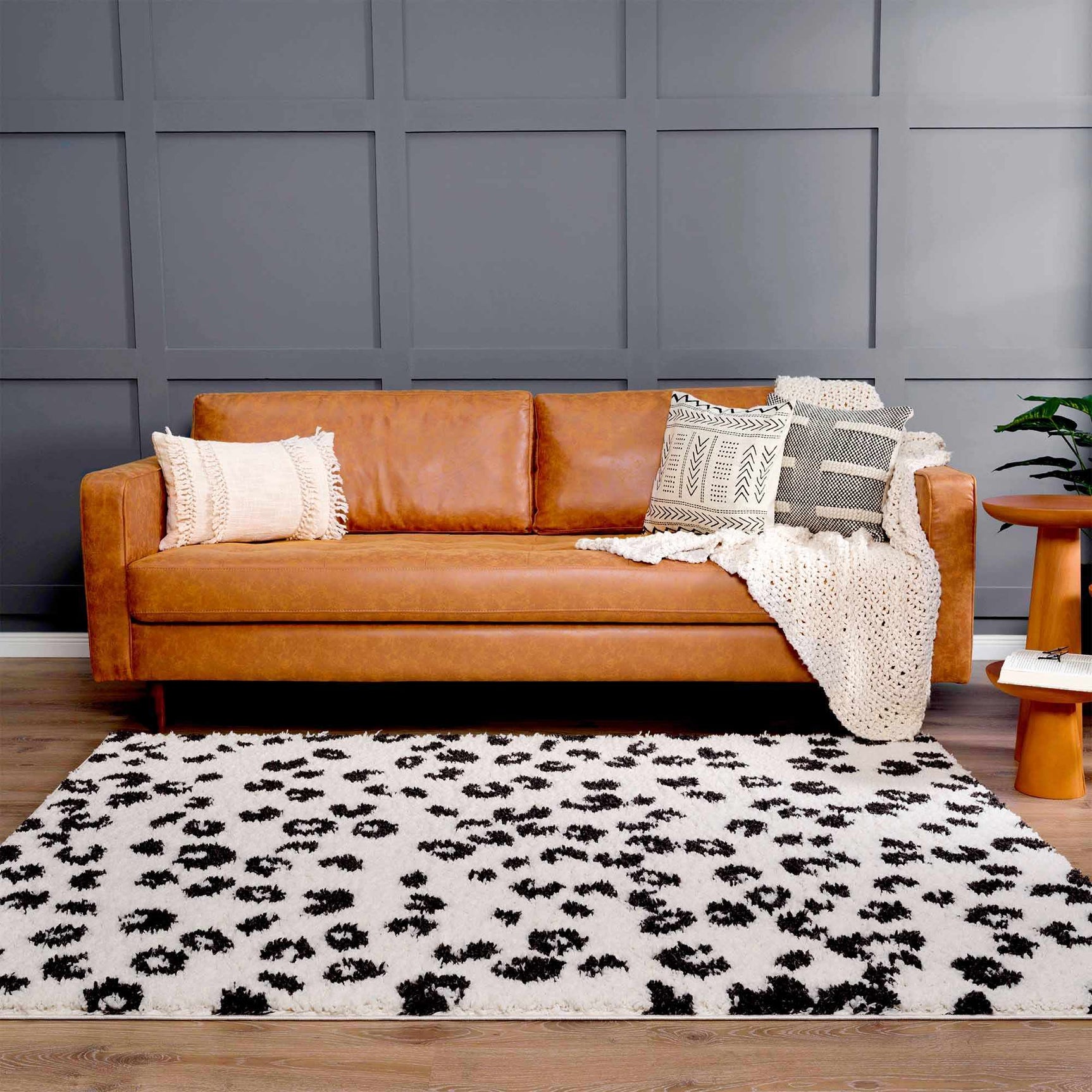 Zhen Black Spots Leopard Rug - Clearance - Ornate Home