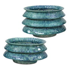 ZigZag Blue/Green Bowls (Set of 2) - Ornate Home