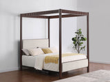 Zimmerlee Rust Brown Eastern King Canopy Bed - Ornate Home