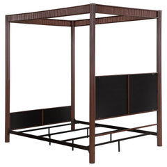 Zimmerlee Rust Brown Eastern King Canopy Bed - Ornate Home