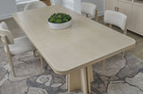 Zinnia Ash Wood Double Pedestal Dining Table in White Sand - Ornate Home