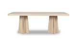 Zinnia Ash Wood Double Pedestal Dining Table in White Sand - Ornate Home