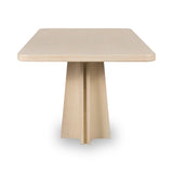 Zinnia Ash Wood Double Pedestal Dining Table in White Sand - Ornate Home