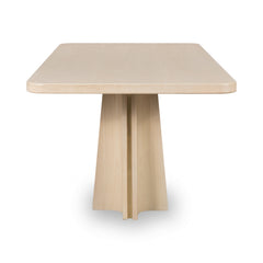 Zinnia Ash Wood Double Pedestal Dining Table in White Sand - Ornate Home