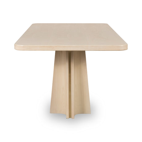 Zinnia Ash Wood Double Pedestal Dining Table in White Sand - Ornate Home