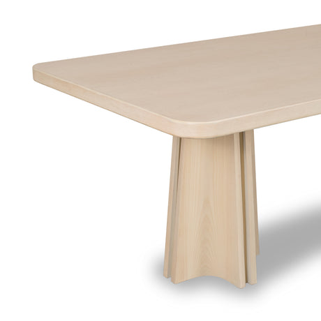 Zinnia Ash Wood Double Pedestal Dining Table in White Sand - Ornate Home