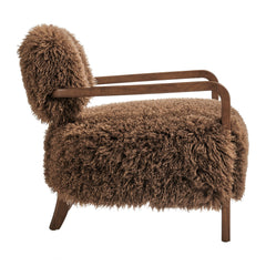 Zinnia Brown Faux Fur Accent Chair - Ornate Home