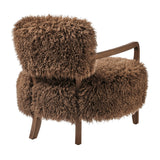 Zinnia Brown Faux Fur Accent Chair - Ornate Home
