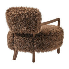 Zinnia Brown Faux Fur Accent Chair - Ornate Home