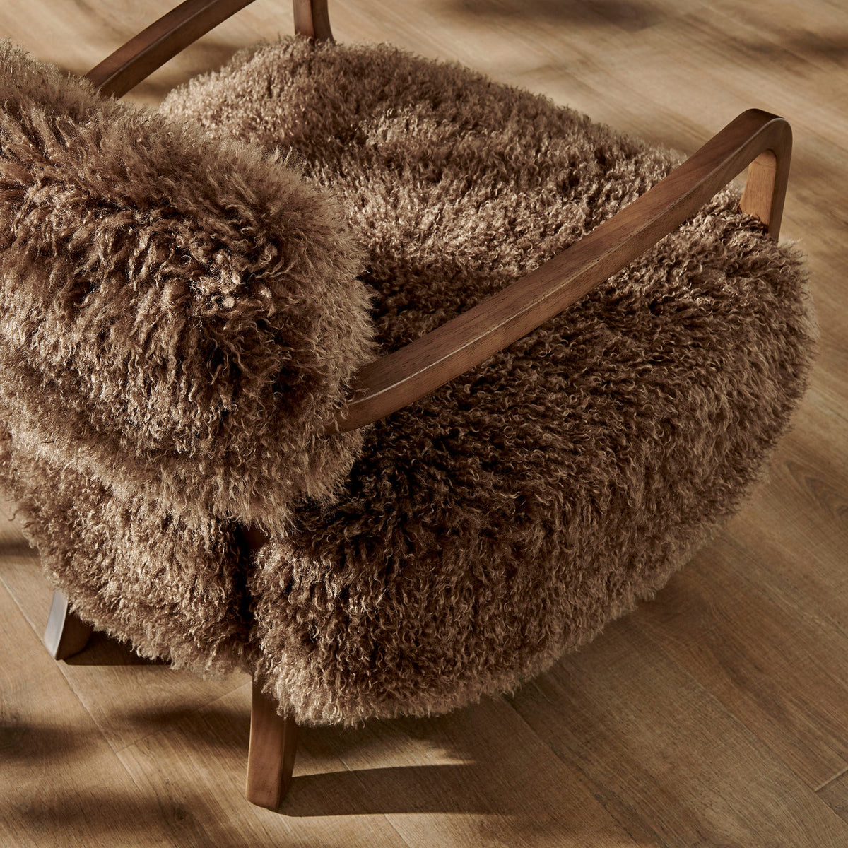 Zinnia Brown Faux Fur Accent Chair - Ornate Home