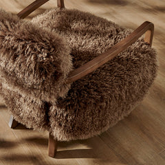Zinnia Brown Faux Fur Accent Chair - Ornate Home