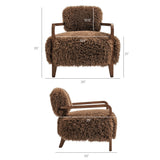 Zinnia Brown Faux Fur Accent Chair - Ornate Home