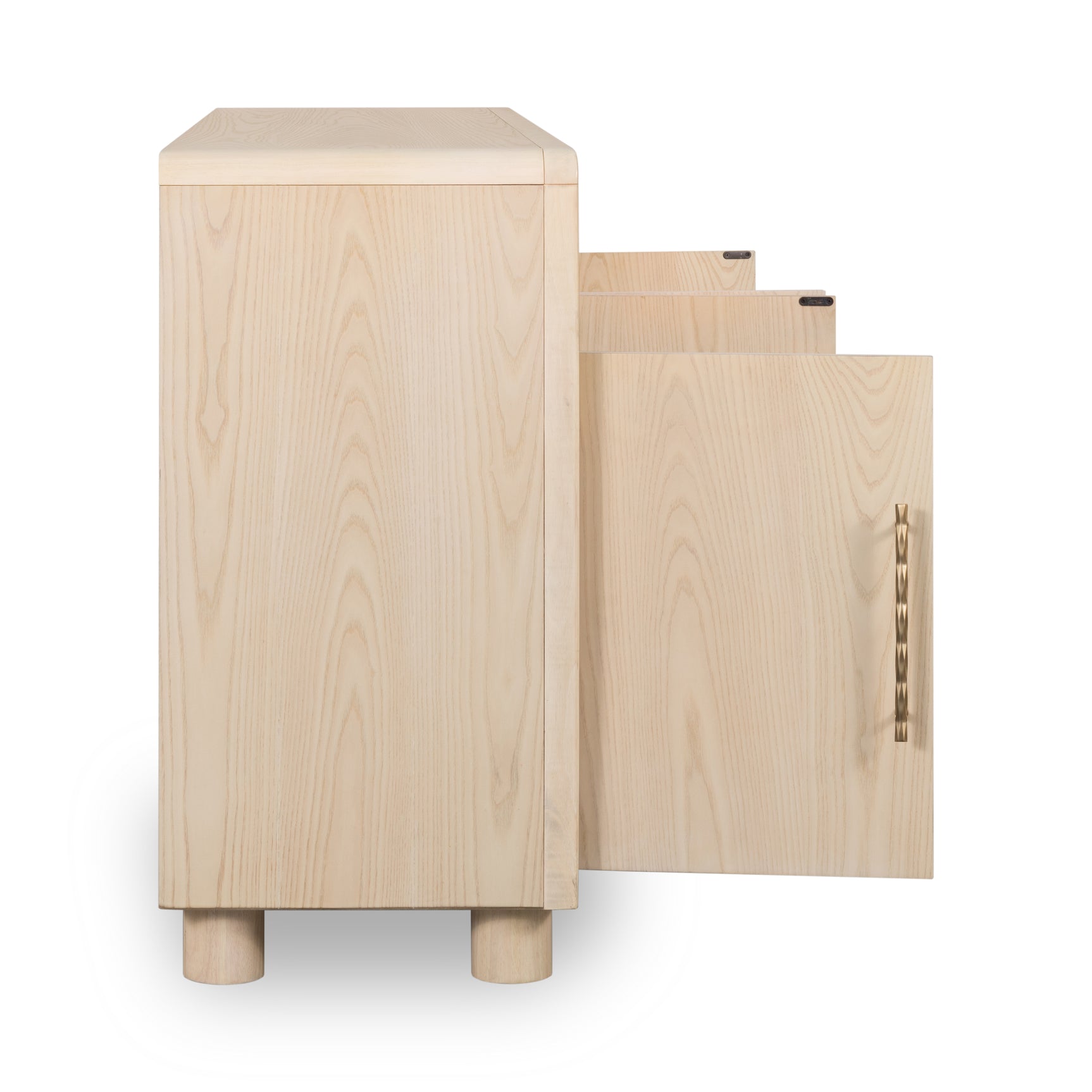 Zinnia Four Door Two Shelf Sideboard in White Sand - Ornate Home