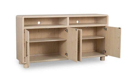 Zinnia Four Door Two Shelf Sideboard in White Sand - Ornate Home