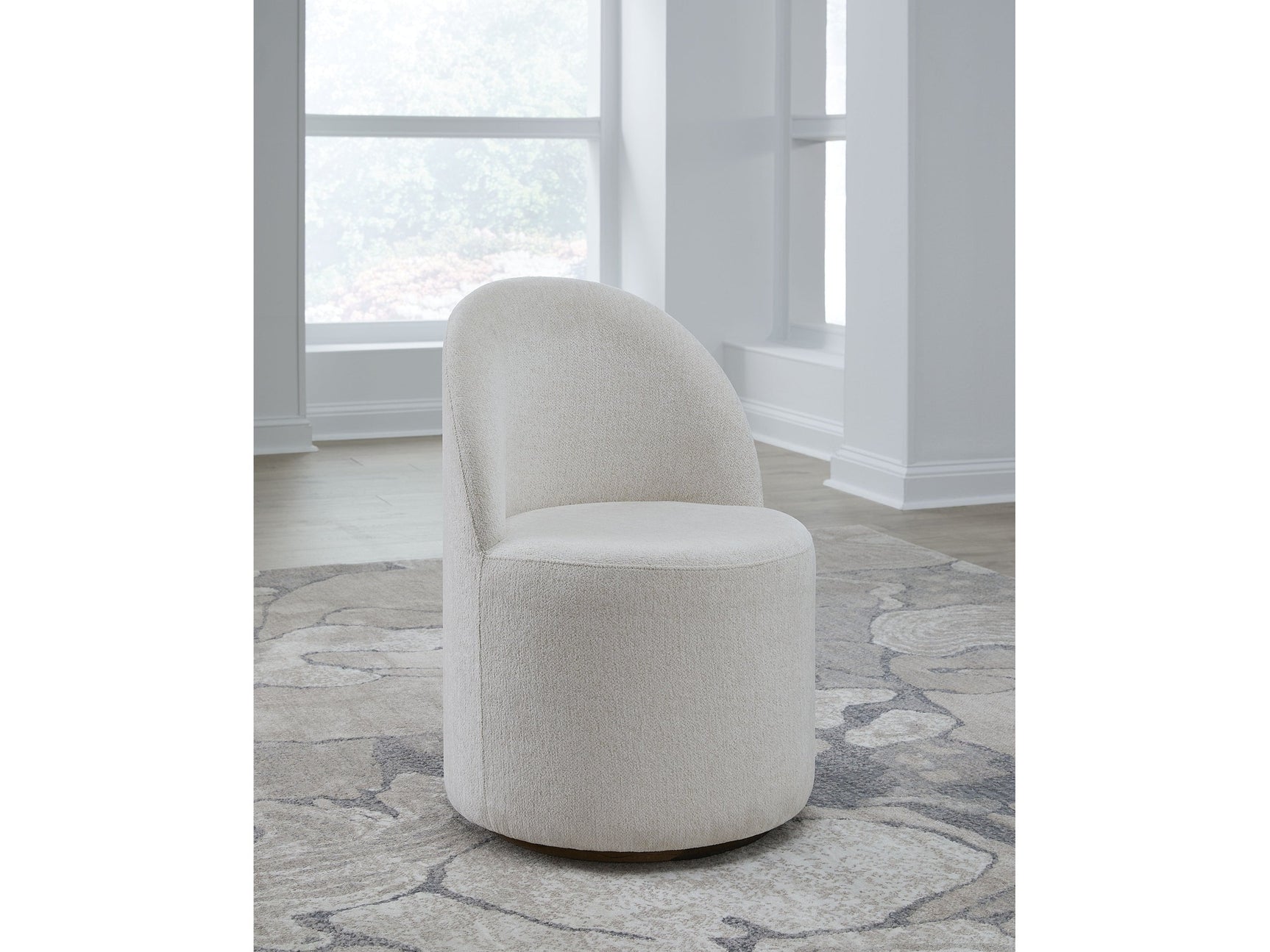 Zinnia Fully Upholstered Swivel Chair in Dune Chenille - Ornate Home