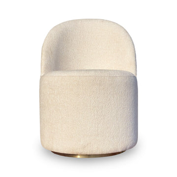 Zinnia Fully Upholstered Swivel Chair in Dune Chenille - Ornate Home