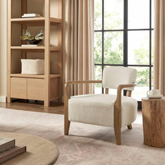 Zinnia Ivory Linen Blend Accent Chair - Ornate Home