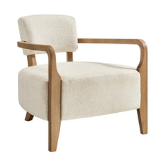 Zinnia Ivory Linen Blend Accent Chair - Ornate Home