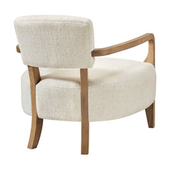 Zinnia Ivory Linen Blend Accent Chair - Ornate Home
