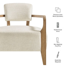 Zinnia Ivory Linen Blend Accent Chair - Ornate Home
