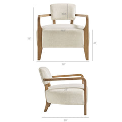 Zinnia Ivory Linen Blend Accent Chair - Ornate Home