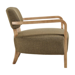 Zinnia Olive Linen Blend Accent Chair - Ornate Home