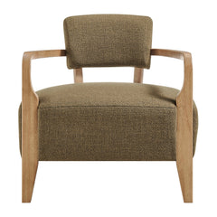 Zinnia Olive Linen Blend Accent Chair - Ornate Home
