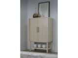 Zinnia Two Door Ash Wood Bar Cabinet in White Sand - Ornate Home