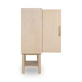 Zinnia Two Door Ash Wood Bar Cabinet in White Sand - Ornate Home