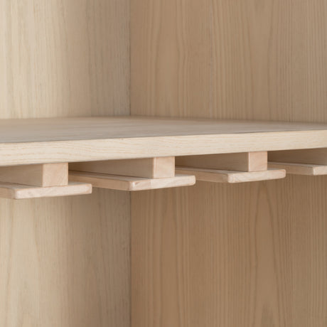 Zinnia Two Door Ash Wood Bar Cabinet in White Sand - Ornate Home