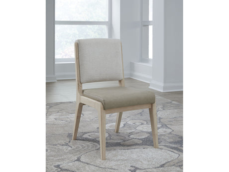 Zinnia Upholstered Dining Chair in White Sand, Buttermilk Leather and Dune Chenille (Set of 2) - Ornate Home