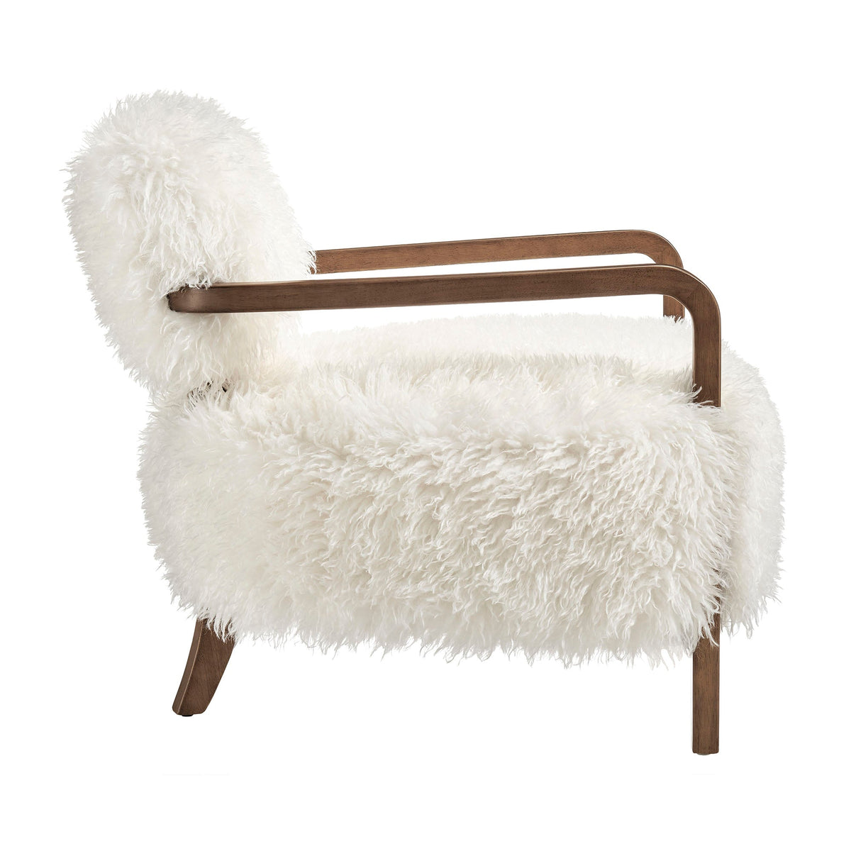 Zinnia White Faux Fur Accent Chair - Ornate Home