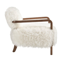 Zinnia White Faux Fur Accent Chair - Ornate Home