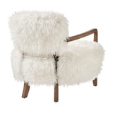 Zinnia White Faux Fur Accent Chair - Ornate Home