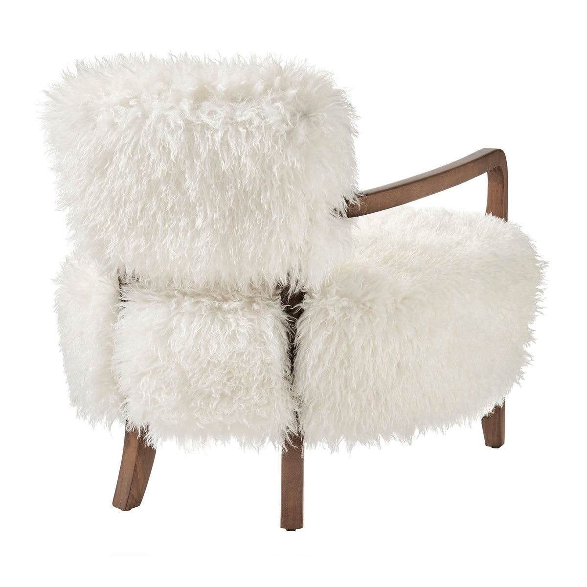 Zinnia White Faux Fur Accent Chair - Ornate Home