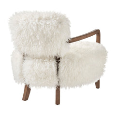 Zinnia White Faux Fur Accent Chair - Ornate Home