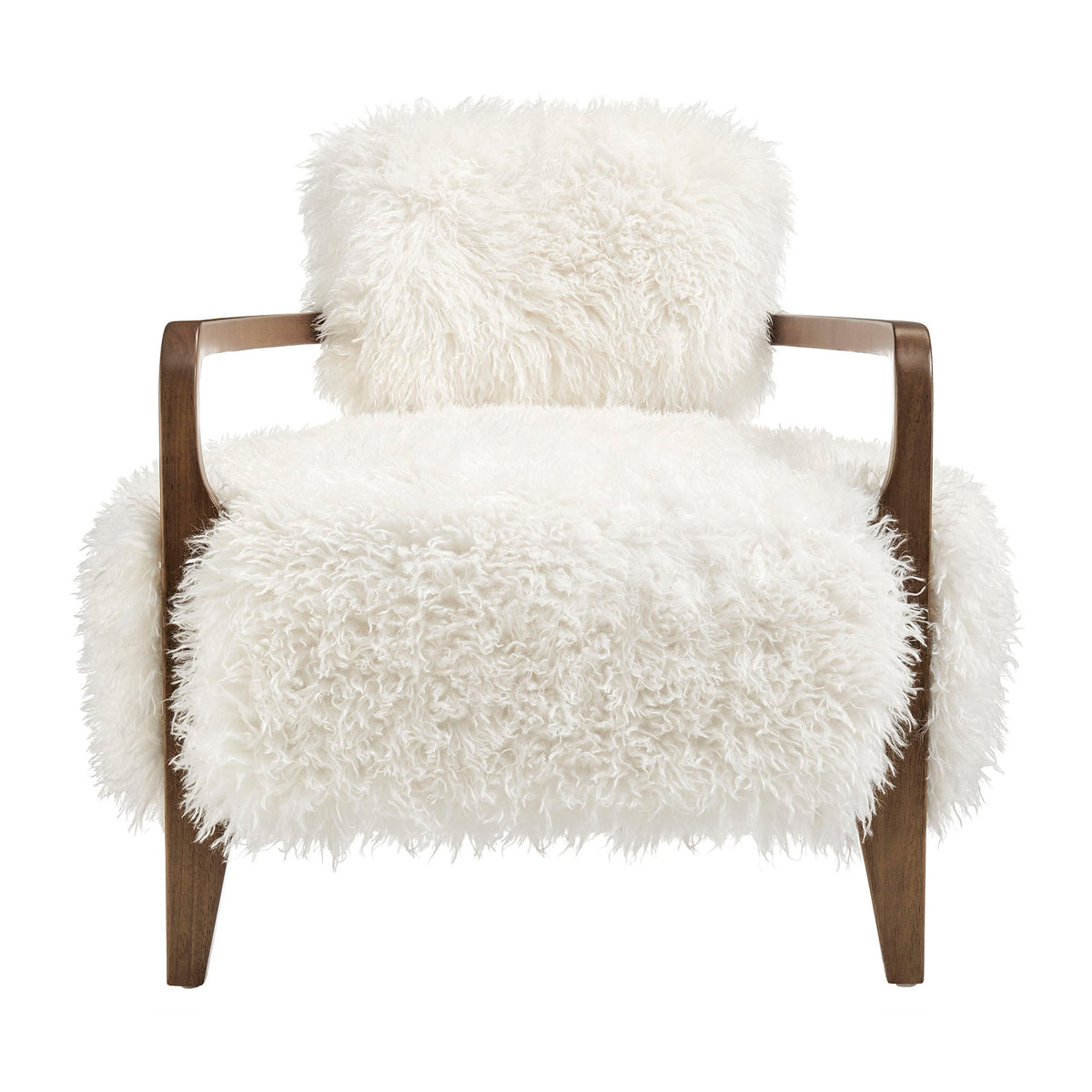 Zinnia White Faux Fur Accent Chair - Ornate Home