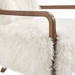 Zinnia White Faux Fur Accent Chair - Ornate Home
