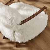 Zinnia White Faux Fur Accent Chair - Ornate Home