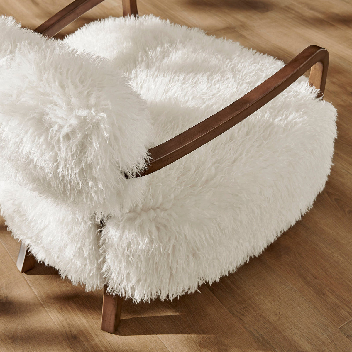 Zinnia White Faux Fur Accent Chair - Ornate Home