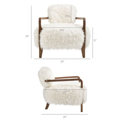 Zinnia White Faux Fur Accent Chair - Ornate Home