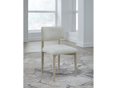 Zinnia Wood Back Dining Chair in White Sand and Dune Chenille (Set of 2) - Ornate Home