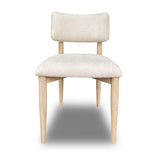 Zinnia Wood Back Dining Chair in White Sand and Dune Chenille (Set of 2) - Ornate Home