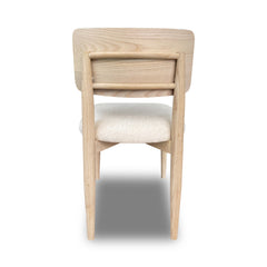 Zinnia Wood Back Dining Chair in White Sand and Dune Chenille (Set of 2) - Ornate Home